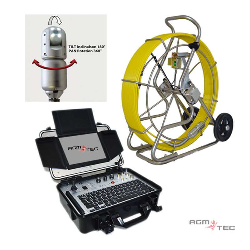 Endoscope Industriel Double Objectif à Rotation 360°, Cable Rigide Caméra