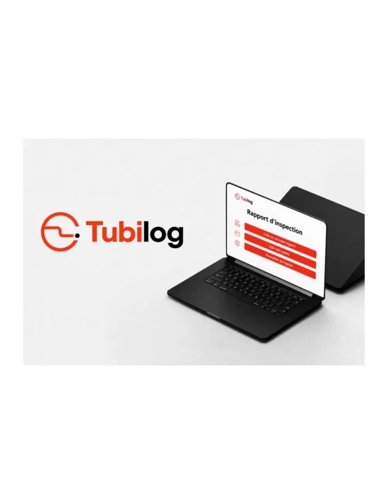 Logiciel Tubilog d'édition de rapport d'inspection vidéo affiché sur un ordinateur portable